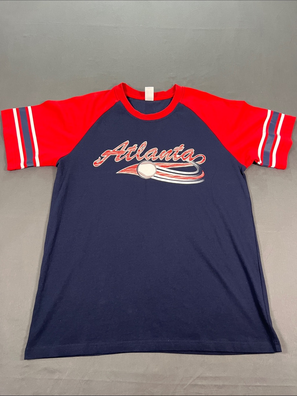 Atlanta Graphic Raglan Tee - Navy & Red